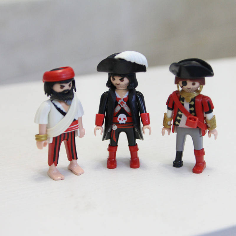 德国Playmobil 儿童情景拼搭玩具海盗船系列进口玩具海盗3人组