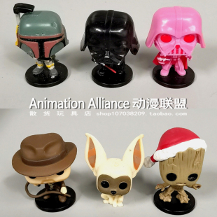 正版散货 Q版星球大战达斯维达黑武士凯洛伦费特底座款手办