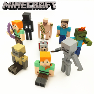 我的世界散货史蒂夫凋零末影人关节可动手办5寸儿童塑料人偶玩具