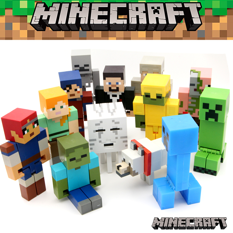 散货我的世界Minecraft地下城史蒂夫可动组合大号8寸人偶手办玩具