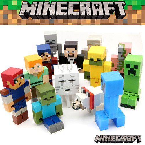 散货我的世界Minecraft地下城史蒂夫可动组合大号8寸人偶手办玩具
