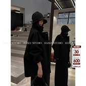 HanLu studio品牌线·小众原创暗黑先锋廓型100绵羊毛毛呢外套冬