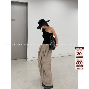 HanLu studio品牌线·小众设计腔调羊毛创意层次感优雅半身裙