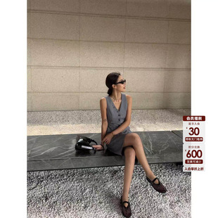 HanLu studio纯色简约显瘦燕尾服下摆马甲高腰五分裤和短裤套装