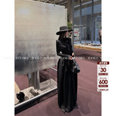 HanLu studio品牌线·原创精裁拼接羊毛莱赛尔U领赫本风连衣裙