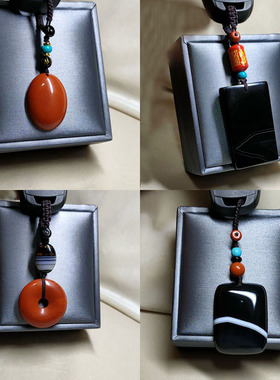 红竹石影子石平安扣男士女士饰品