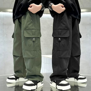 男童工装裤春秋款2026新款中大儿童运动休闲长裤春秋季男孩加厚潮