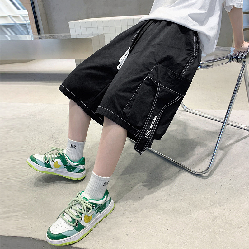 儿童装短裤夏季薄款2025新款中大男童休闲工装裤宽松夏装五分中裤