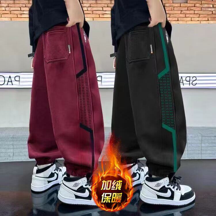 男童冬装加绒运动裤2025新儿童一体绒休闲裤秋冬季大童痞帅长裤潮