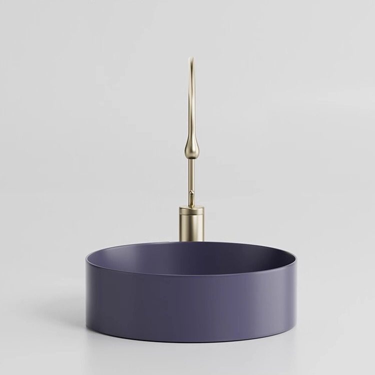 阳台陶瓷一体洗手盆单盆卫生间圆形台上盆蓝紫彩色洗漱洗脸台面盆,家装主材,台上盆,淘宝优惠券,粉丝福利购,淘宝优惠卷