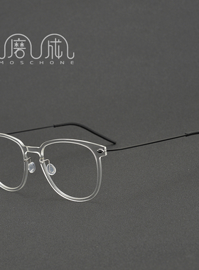 磨成OPLD6549  刘昊然同款无螺丝纯钛透明圆男近视女防蓝光眼镜框