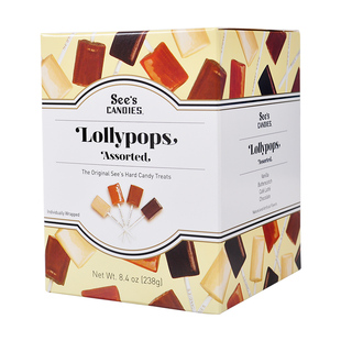 A美国Sees candies喜诗时思香草奶油巧克力混合口味12支棒棒糖