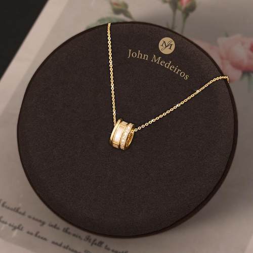 意大利john medeiros贝母三圈小蛮腰项链领针高级感轻奢锁骨链女