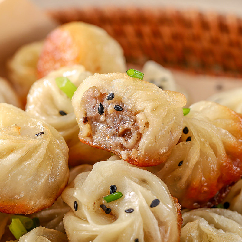 网红早餐拇指生煎包速食早饭小笼包子摆摊速冻食品小吃半成品商用