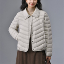 宽松显瘦白鸭绒轻薄保暖外套上衣潮 新款 韩版 翻领羽绒服女2025冬季