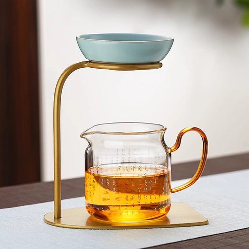 金色天青汝窑茶漏茶滤公道杯茶滤网一体泡茶神器茶叶带过滤轻奢泡