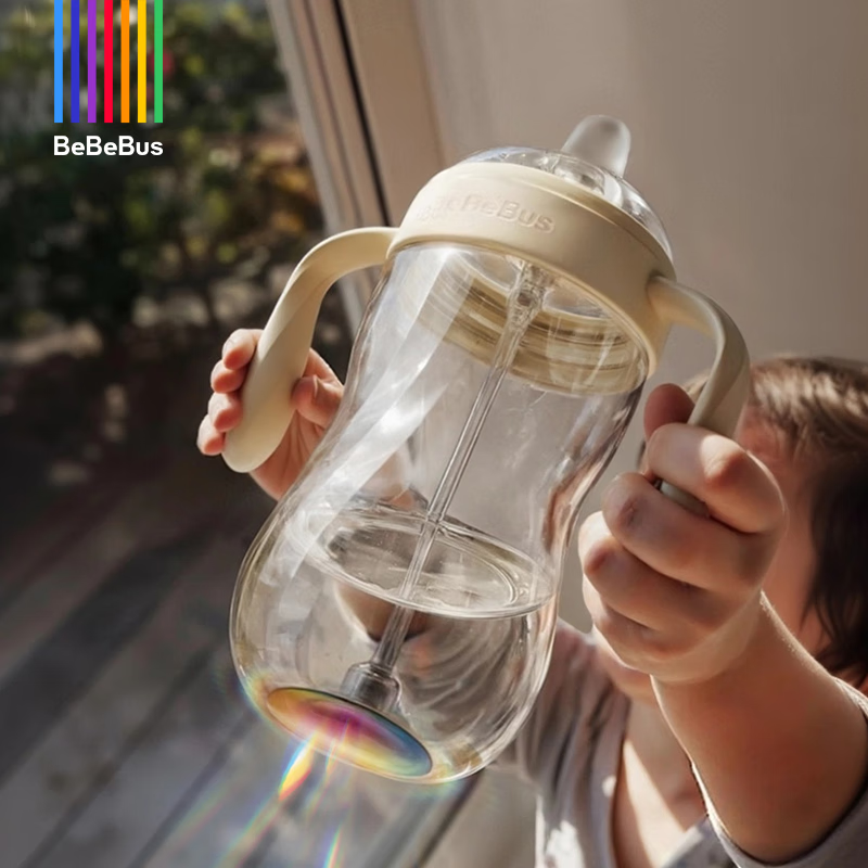BeBeBus钻光彩虹学饮杯鸭嘴杯婴儿6个月以上宝宝水杯