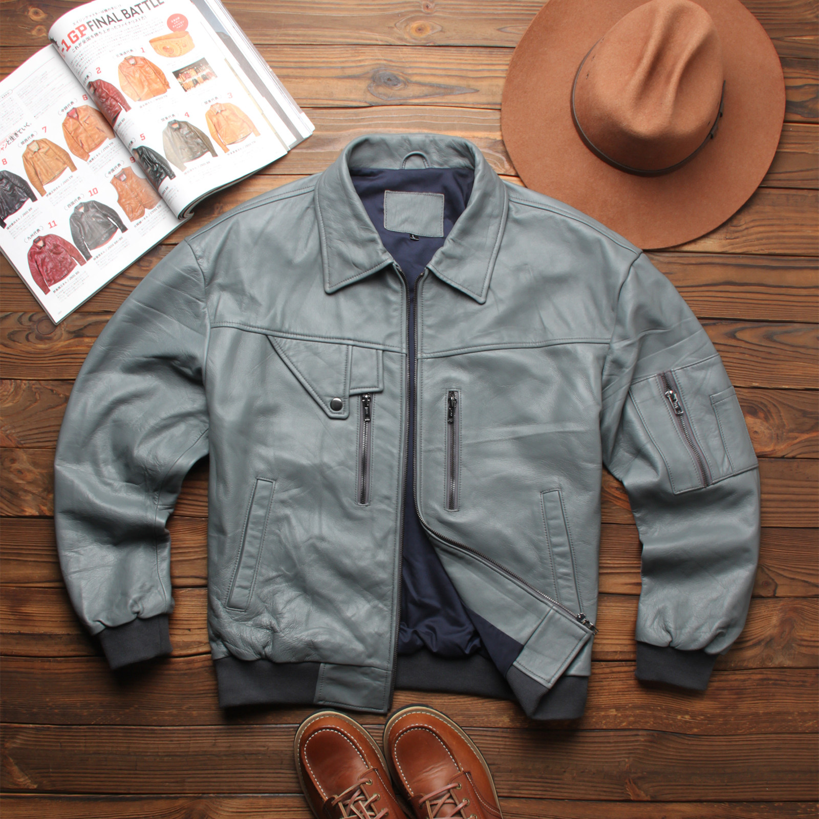 美式复古真皮皮衣男头层绵羊皮翻领vintage飞行服皮夹克机车外套,男装,皮衣,淘宝优惠券,粉丝福利购,淘宝优惠卷