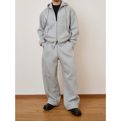 重磅连帽弯刀袖男士运动套装