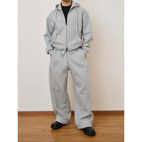 重磅连帽弯刀袖男士运动套装