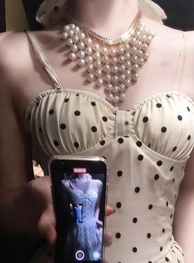 欧美风法式复古流苏串珠项链