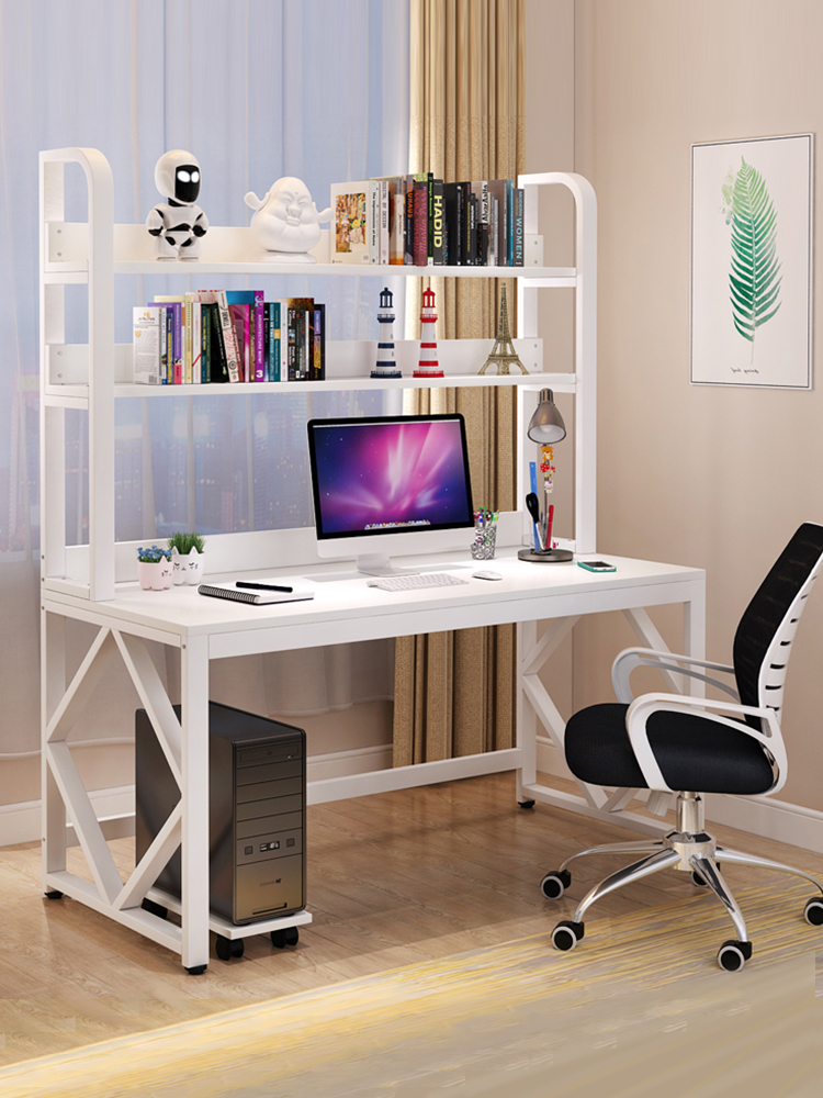 卧室书柜学习桌一体电脑桌子书桌书架组合家用写字台简易办公桌-封面