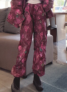 外穿羽绒裤女士2025新款冬季版型超好看的裤子直筒阔腿白鸭绒长裤