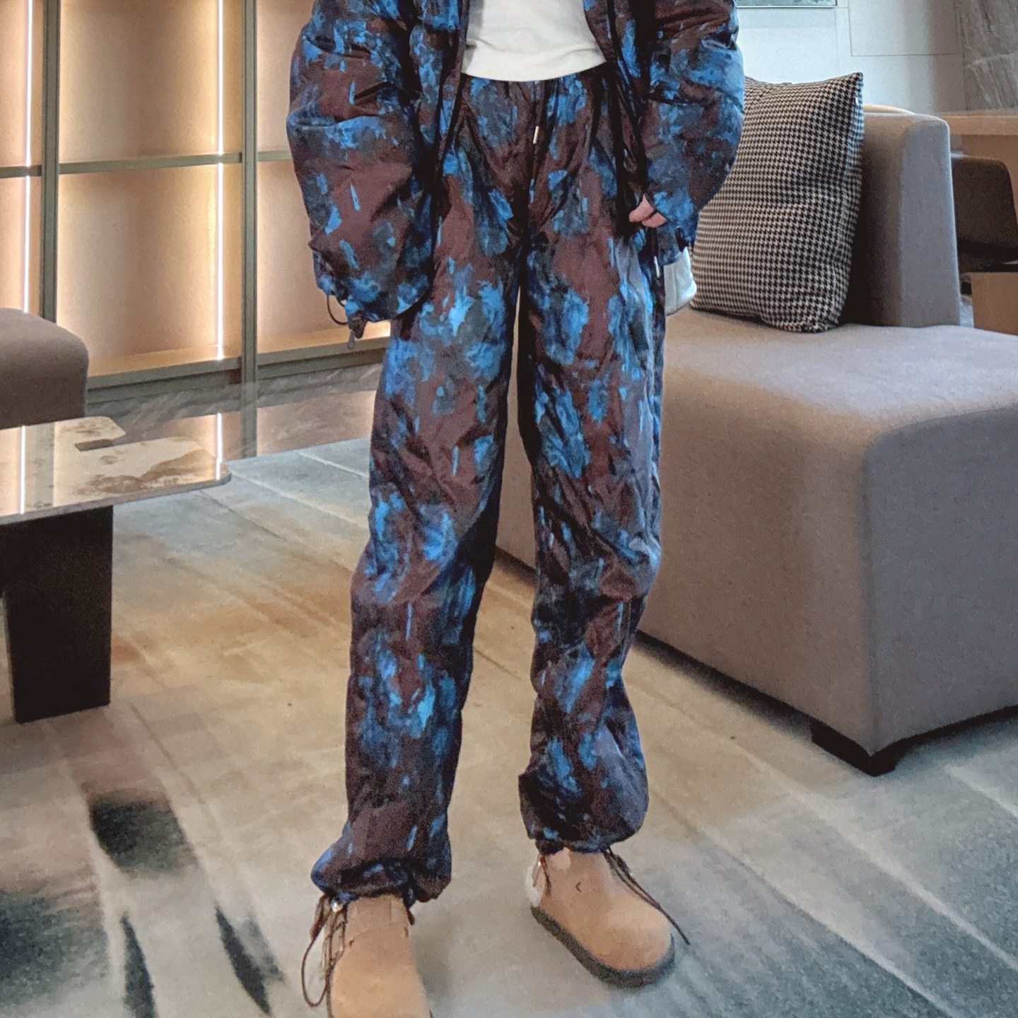 羽绒裤女外穿直筒宽松阔腿冬季潮