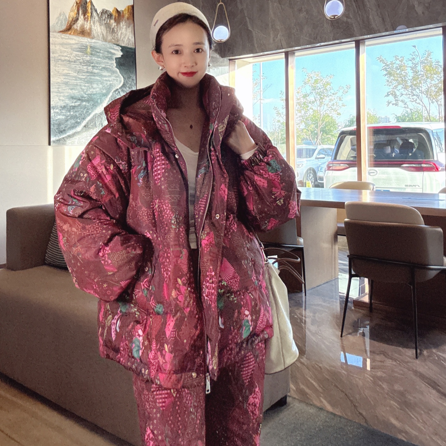 连帽羽绒服女款冬季中长款洋气潮