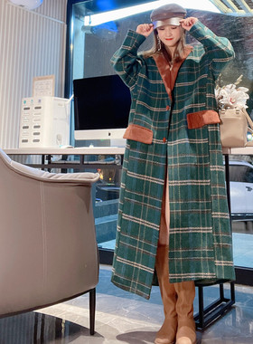 妮子大衣2024年新款秋冬高级感设计感长款过膝宽松肥大毛呢外套女