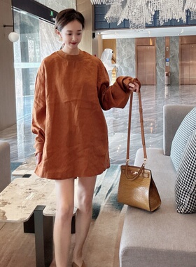 亚麻套装时尚洋气减龄显瘦遮肉两件套上衣短裤2025超火夏装一整套