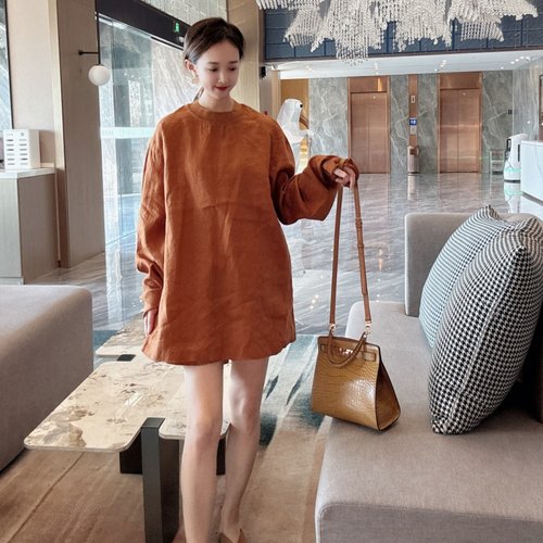 亚麻套装时尚洋气减龄显瘦遮肉夏