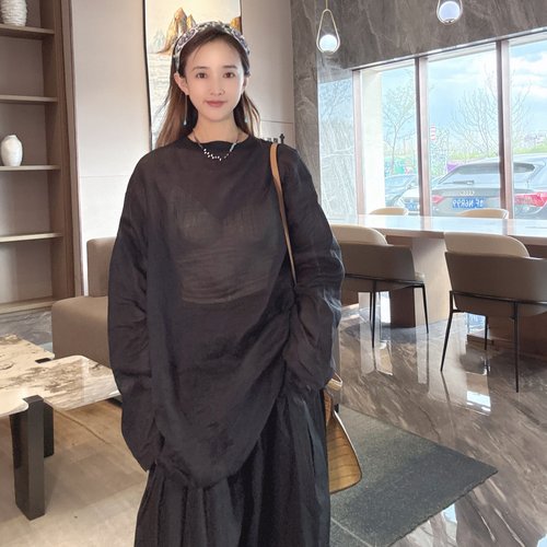 夏日轻薄防晒麻衬衫女高级感轻奢