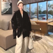 宽松中长冬季 金丝绒棉服女款 2025新款 洋气高级感棉衣外套女不臃肿