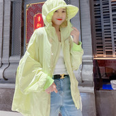 今年流行外套女薄款 宽松遮肉显瘦潮带帽防晒衣女2021新款 夏季 时尚