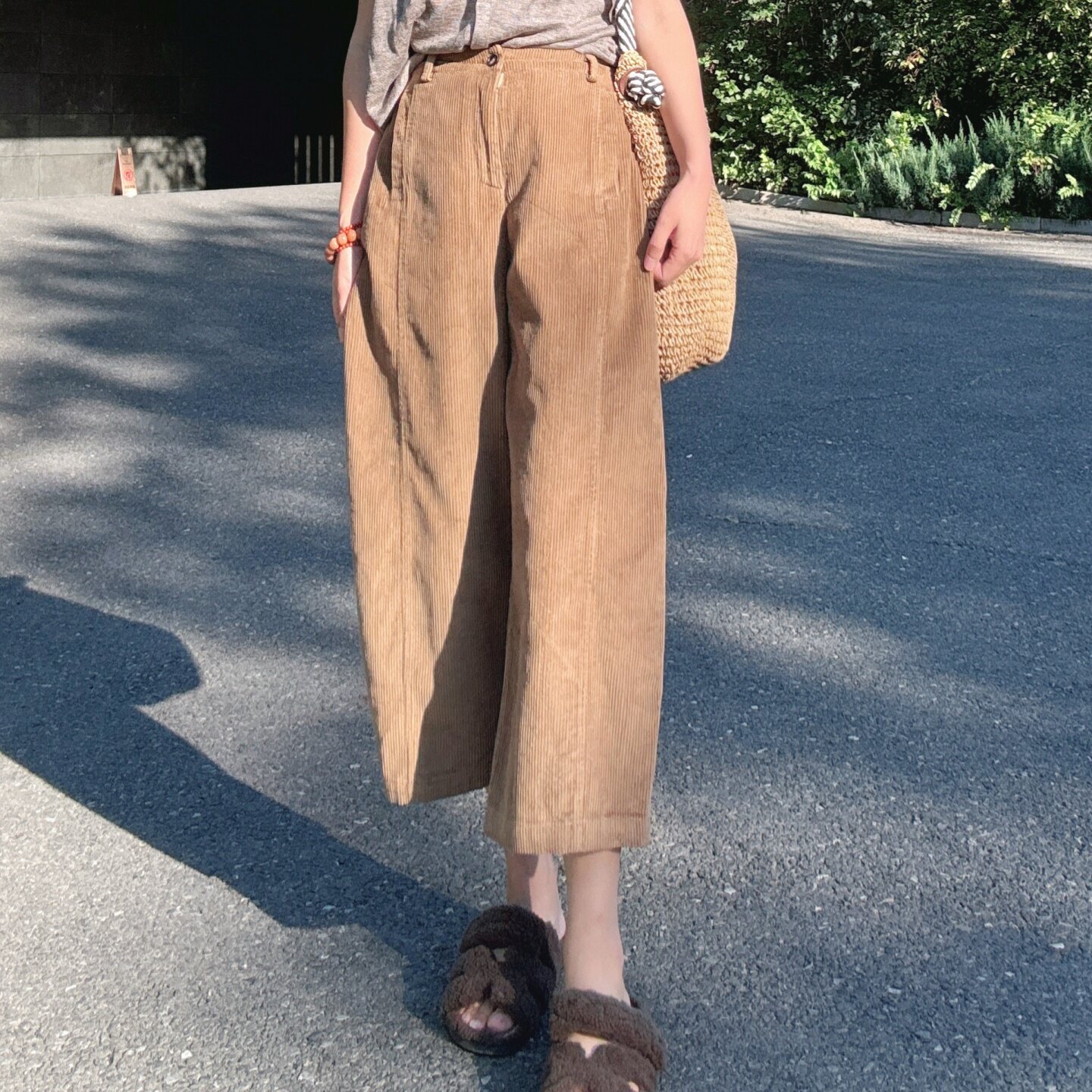 2026新款女灯芯绒七分休闲裤洋气图片
