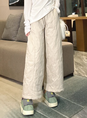 外穿羽绒裤女士2025新款冬季宽松白鸭绒九分裤版型超好看的裤子潮