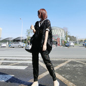 减龄套装 宽松蕾丝网红两件套潮 韩版 洋气时尚 遮肚休闲女欧洲站夏款