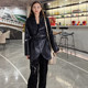 皮衣外套女2024新款 潮 春秋时髦设计感西装 爆款 高级感网红洋气时尚