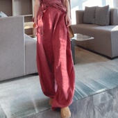 子女款 夏薄款 宽松慵懒风长裤 独特漂亮亚麻裤 欧货洋气高级感棉麻裤