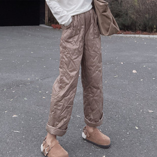 女冬季 裤 外穿2023新款 爆款 子潮 直筒九分洋气今年流行 鹅绒羽绒裤