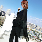 上衣遮肚子雪纺衫 真丝中长款 洋气长袖 很仙 超仙春秋夏季 长袖 小衫