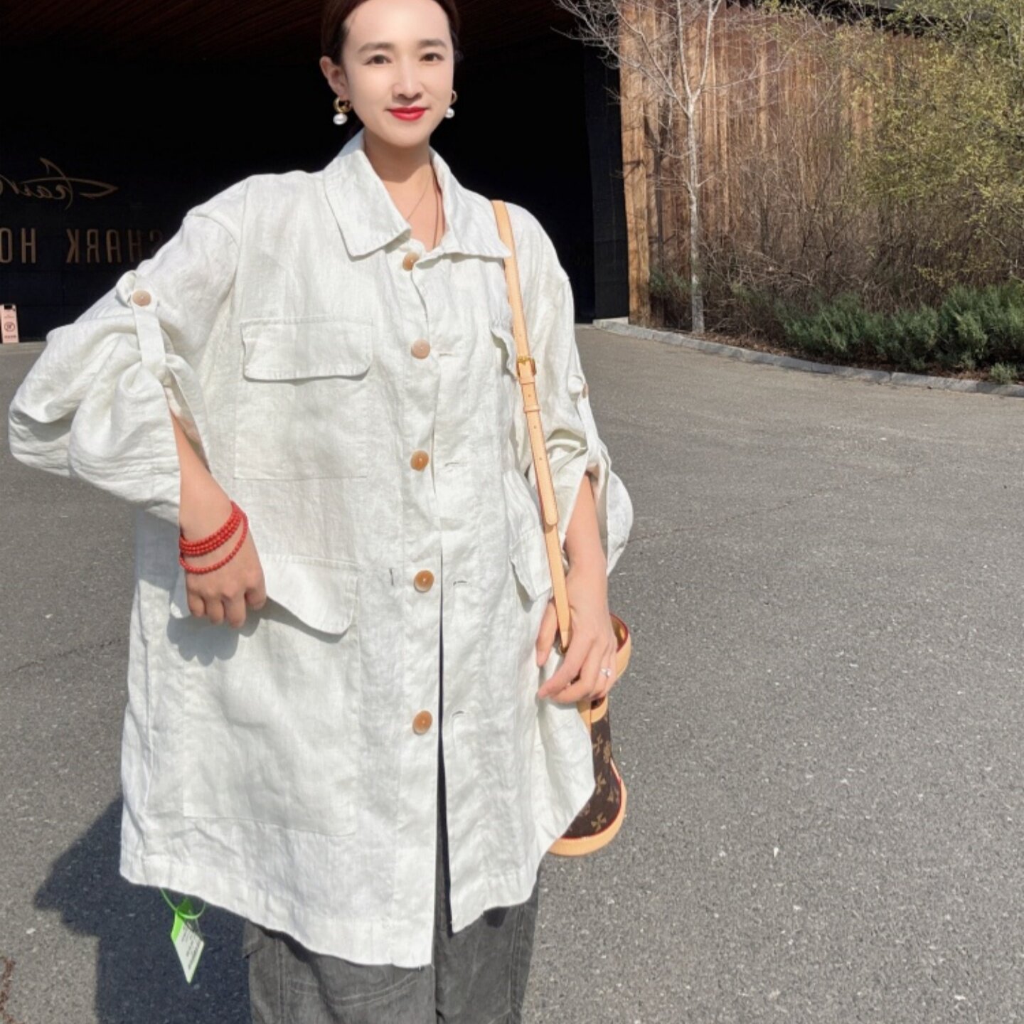轻奢亚麻防晒薄款衬衫开衫女春夏图片