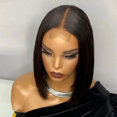 Kim Closure 2*6 straight Bob Middle part 100% human hair wig