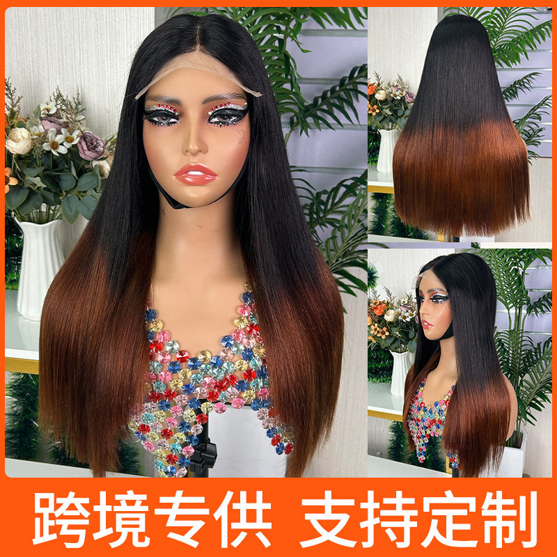 欧美假发女前蕾丝BOBO波波头直发真发套human hair lace bob wig