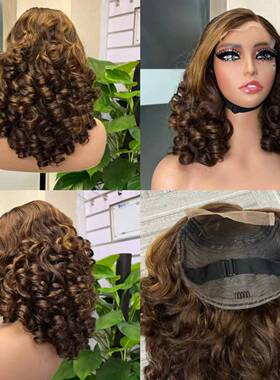 5x5 bouncy curly super double drawn SDD lace wig100% 真人发