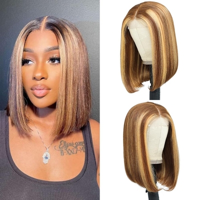 Glueless 4x4 lace front bobo wig original human hair wig