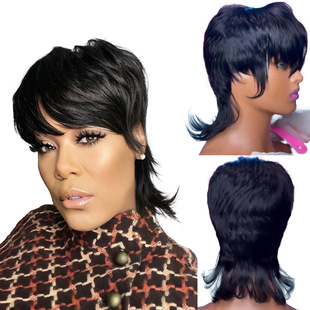 Full Machine Made Wig With Bangs Human Hair Wigs 真人发发套