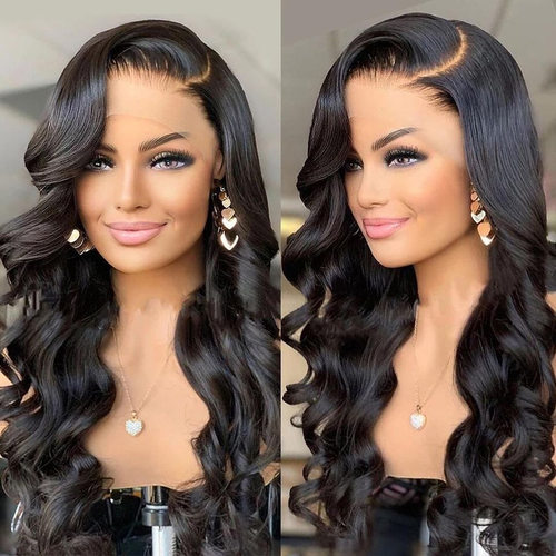 Body Wave Lace Front Wig 100% human hair真人发蕾丝头套大波浪