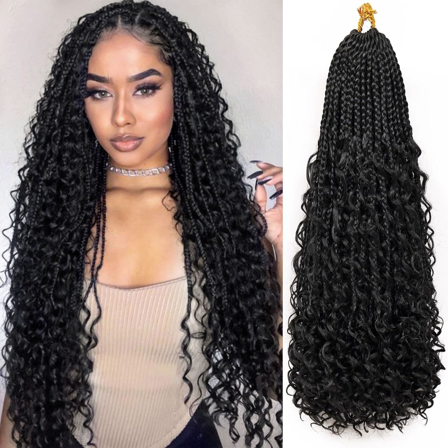 非洲假发三股辫妃子box braids crochet hair 钩针发脏辫三股